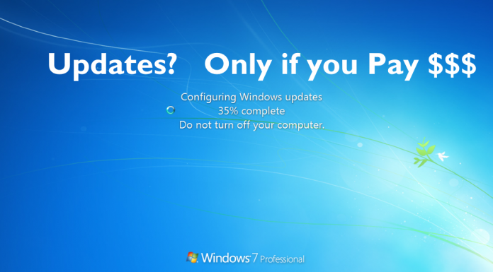 Windows 7 Monthly Fees are Go! Windows7 Updates only if you Pay!