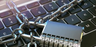 Microsoft Dumps Password Expiry Password. Computer security or safety concept. Laptop keyboard w