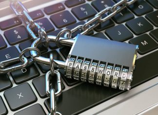 Microsoft Dumps Password Expiry Password. Computer security or safety concept. Laptop keyboard w