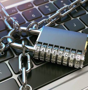 Microsoft Dumps Password Expiry Password. Computer security or safety concept. Laptop keyboard w