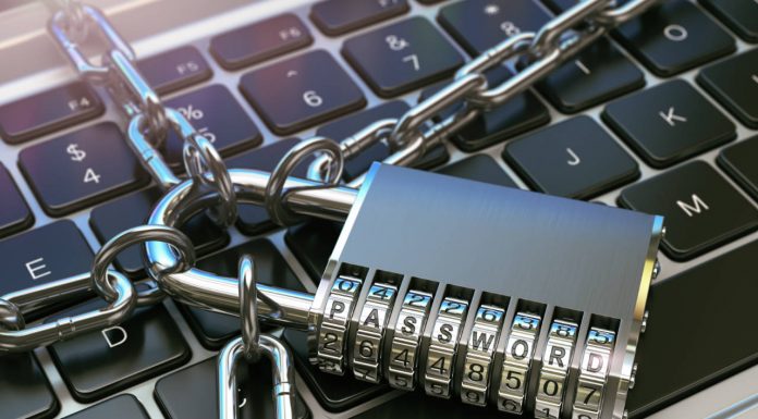 Microsoft Dumps Password Expiry Password. Computer security or safety concept. Laptop keyboard w